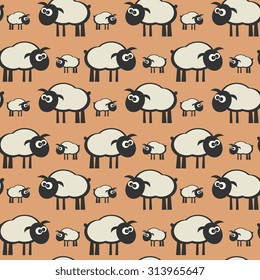 Seamless pattern, lamb theme, vector illustration