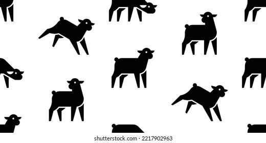 Seamless pattern with Lambs. isolated on white background