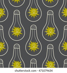 Seamless pattern with lamps and light
