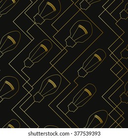 seamless pattern with lamps on wires