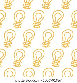 Seamless Pattern with lamp-Shaped Paper Clips for School Preparation