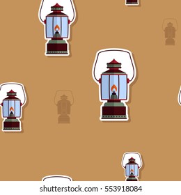 seamless pattern with lanterns  