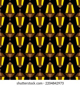 Seamless pattern with lanterns. Decorative vector background. 