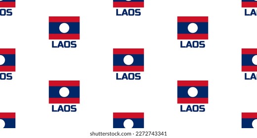 The seamless pattern  of the LAOS state  flag.  With the  caption of the name  of the country " LAOS".