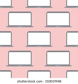 Seamless pattern Laptops  illustration, vector, flat design