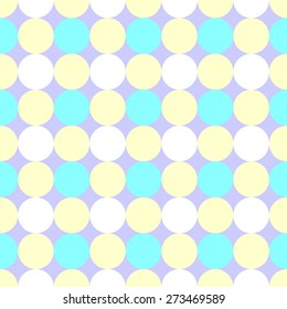 Seamless pattern with large circles placed next to each other make up pattern in light blue and azure blue and violet colors