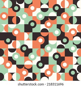 Seamless pattern with large circles and semicircles.