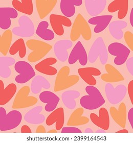 Seamless pattern of large hearts. Background with hearts. Vector.