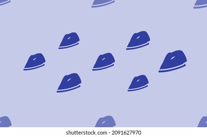 Seamless pattern of large isolated blue iron symbols. The pattern is divided by a line of elements of lighter tones. Vector illustration on light blue background