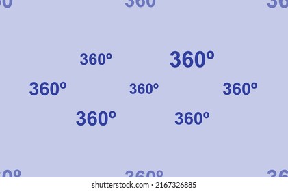 Seamless pattern of large isolated blue 360 degree symbols. The pattern is divided by a line of elements of lighter tones. Vector illustration on light blue background