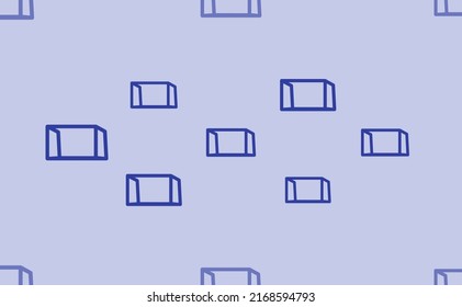 Seamless pattern of large isolated blue football goal symbols. The pattern is divided by a line of elements of lighter tones. Vector illustration on light blue background