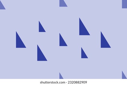 Seamless pattern of large isolated blue right triangle symbols. The pattern is divided by a line of elements of lighter tones. Vector illustration on light blue background svg