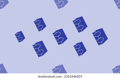 Seamless pattern of large isolated blue magic book symbols. The pattern is divided by a line of elements of lighter tones. Vector illustration on light blue background