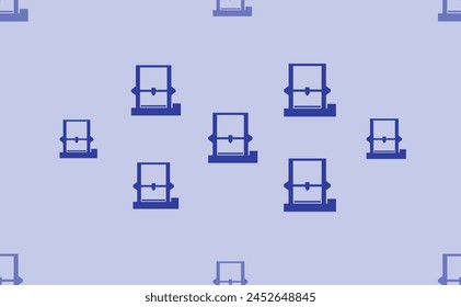 Seamless pattern of large isolated blue 3D printer symbols. The pattern is divided by a line of elements of lighter tones. Vector illustration on light blue background