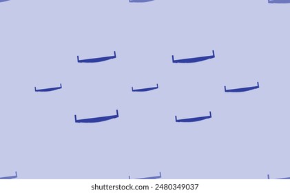 Seamless pattern of large isolated blue two-handed saws. The pattern is divided by a line of elements of lighter tones. Vector illustration on light blue background
