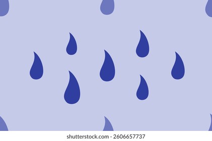 Seamless pattern of large isolated blue flame symbols. The pattern is divided by a line of elements of lighter tones. Vector illustration on light blue background
