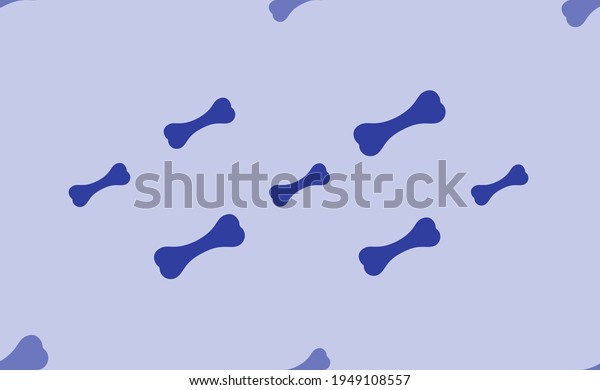 Seamless pattern of large\
isolated blue dog bone symbols. The pattern is divided by a line of\
elements of lighter tones. Vector illustration on light blue\
background