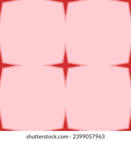 Seamless pattern of large isolated red star symbols. The elements are evenly spaced. Vector illustration on light red background