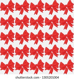 Seamless pattern with large red bows. Festive background. Valentine's Day.