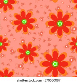 seamless pattern large red flower flower a chaotic simple for textiles