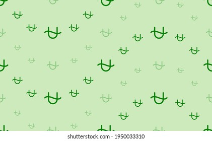 Seamless pattern of large and small green zodiac ophiuchus symbols. The elements are arranged in a wavy. Vector illustration on light green background