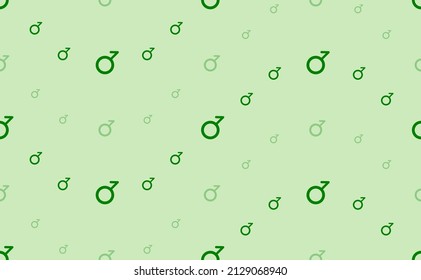 Nahtlose Muster großer und kleiner grüner Minigolfensymbole. Die Elemente sind in einer Wavy angeordnet. Vektorgrafik auf hellgrünem Hintergrund