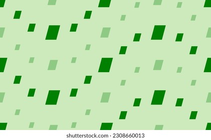 Seamless pattern of large and small green parallelogram symbols. The elements are arranged in a wavy. Vector illustration on light green background