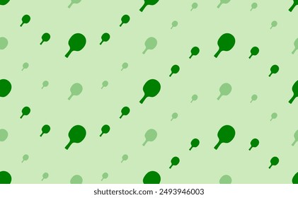 Seamless pattern of large and small green table tennis symbols. The elements are arranged in a wavy. Vector illustration on light green background