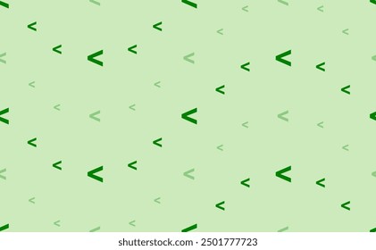 Seamless pattern of large and small green less symbols. The elements are arranged in a wavy. Vector illustration on light green background