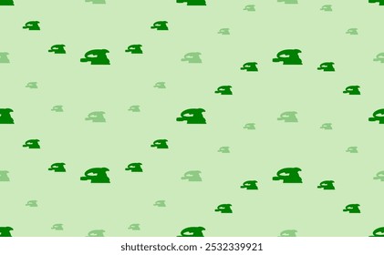 Seamless pattern of large and small green sanding machine symbols. The elements are arranged in a wavy. Vector illustration on light green background