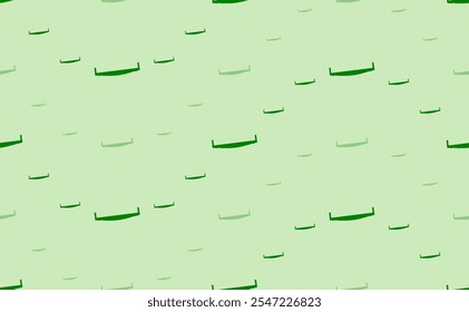 Seamless pattern of large and small green two-handed saws. The elements are arranged in a wavy. Vector illustration on light green background