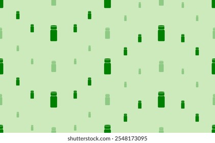Seamless pattern of large and small green salt shaker symbols. The elements are arranged in a wavy. Vector illustration on light green background