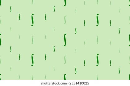 Padrão contínuo de símbolos integrais verdes grandes e pequenos. Os elementos estão dispostos em ondulado. Ilustração vetorial no plano de fundo verde claro