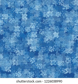 Seamless pattern. Large snowflakes and winter camouflage.