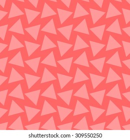 Seamless pattern with large triangles in different directions coral light on a dark background