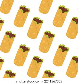 Seamless pattern of latina  american food, mexican food