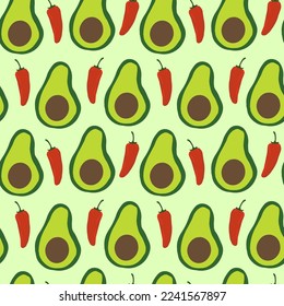 Seamless pattern of latina  american food, mexican food