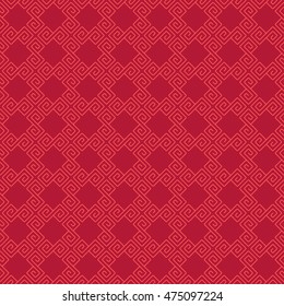 Seamless Pattern of Lattice Decorated With Chinese Scroll Pattern.