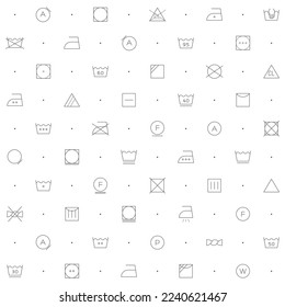 Seamless pattern with laundry icon on white background. Included the icons as washing, ironing, dry, cleaning, housework, care, fabric, housekeeping, bleach and design elements And Other Elements.