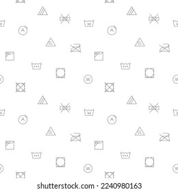 Seamless pattern with laundry icon on white background. Included the icons as washing, ironing, dry, cleaning, housework, care, fabric, housekeeping, bleach and design elements And Other Elements.