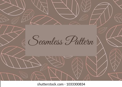 Seamless pattern of laurel leaves. Invitation, banner, card, template with natural elements. Vector illustration