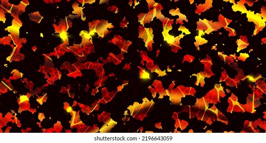 Seamless pattern of lava with cracked ground texture. Hot magma surface top view. Broken crust with liquid flame. Abstract vector background. Volcanic molten stones. Volcano eruption wallpaper