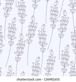 Seamless pattern with lavender.