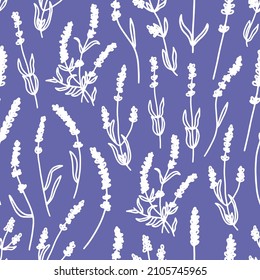 Seamless pattern with lavender. Backgrounds and wallpapers for invitations, cards, fabrics, packaging, textiles, posters. Vector illustration.