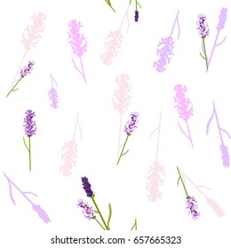 Seamless pattern with lavender for design of invitation cards, wedding cards, romantic letters
