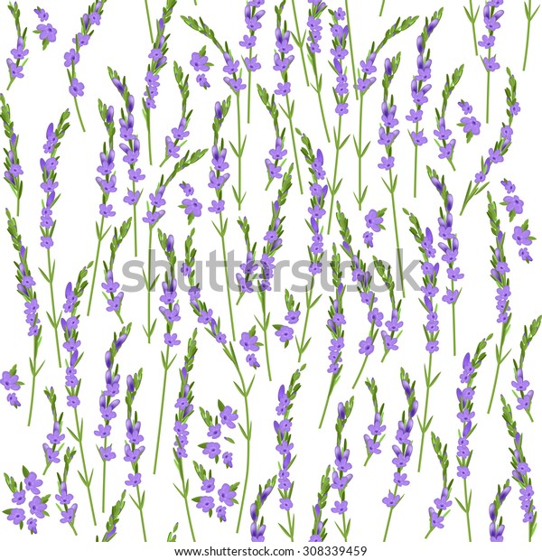 Seamless Pattern Lavender Seamless Pattern Fabric Stock Vector (Royalty ...