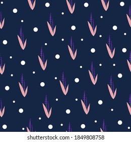 
Seamless pattern with lavender, field conditions, lavender on a colored background, seamless floral pattern, vector illustration.