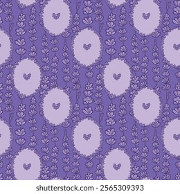 Seamless pattern Lavender, flower, aroma, France, perfume, for packaging, fabric, vector