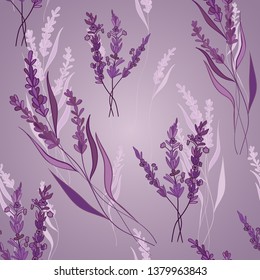 Seamless pattern with lavender flowers.