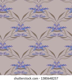 Seamless pattern with lavender flowers.